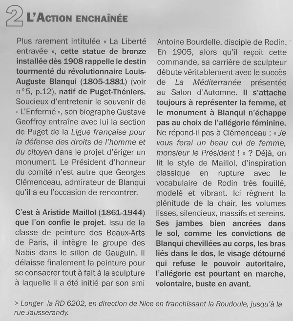 Texte donnant des détails sur cette statue.