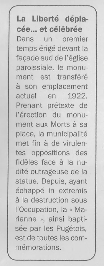 Déplacement de cette statue