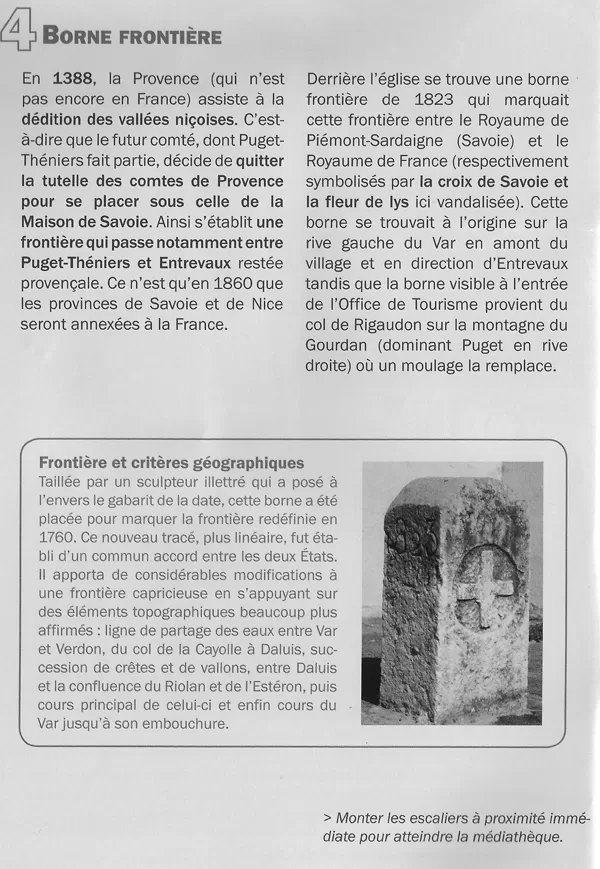 Détails sur l'origine des bornes frontière